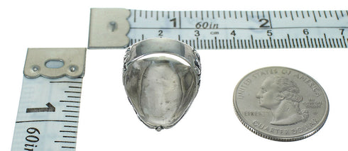 Turquoise And Silver Southwestern Flower Ring Size 7-3/4 YX85427